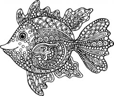 fish zentangle colouring page more prints coloring pages adult printable fish