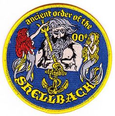 US Navy Shellback Ancient Order Small Iron On Patch 3/" Licensed