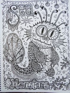 COLORING BOOK Sea MoNsTerS Coloring Book You Be By ChubbyMermaid Zentangle Pages Colouring Adult Detailed Advanced Printable Kleuren Voor