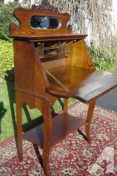 Antique Larkin Oak Las Secretary Writing Desk Cabinet Lied Antique Oak Las Drop Front Writing Desk With Mirror And Key Charlotte For