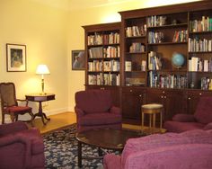 formal english library built in mahogany bookcase wall custom area carpet matches foyer - Library Built In Bookshelves formal english library built in mahogany bookcase wall custom area carpet matches foyer - Library Built In Bookshelves