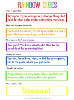 9 Best Treasure Hunt Images Hunting Christmas Go On A Rainbow Treasure Hunt With Free Printable Clues St Patrick S Day