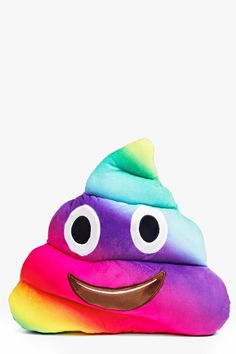 Emoji Cushions | Emoji Cushion Lovers's Rainbow Poo Emoji Pillow ❤ liked on