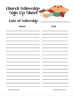 potluck lists templates