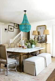 1283 Best Wall Sconces Ideas Living Room Images Candle A Neutral Traditional Style Dining Room Gets Vibrant Punh Of Color With Stuning Turquoise Chandelier Look At That Marble Table Wall Sconces