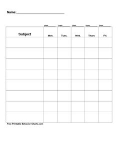 Free Printable Blank Charts Free Printable Blank Charts