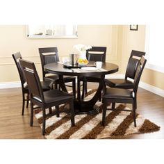 Tables With Built In Lazy Susans Abbyson Living Calvin 7 Piece Round Dining Set With Lazy Susan Ping
