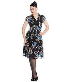 Hell Bunny FLORIDA VINTAGE orchidee FLAMINGO Tiki Jumpsuit Overall Rockabilly