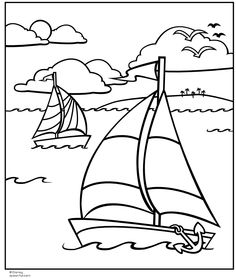 free printable coloring image 001 sail boat coloring pages
