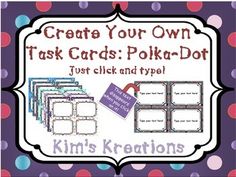 task cards template editable savable pdf classroom stuff