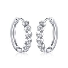 Fashion Hoop Unique Horseshoe High Polish .925 Sterling Silver Teardrop Earrings