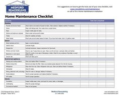 household maintenance schedule