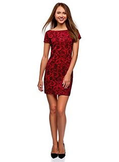 oodji Ultra Femme Robe Cintr/ée en Velours avec Zip