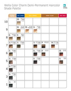 wella color tango shade chart hair color pinterest wella color tango chart