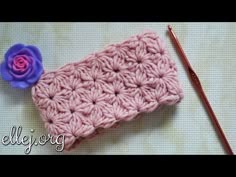 Плотный цветочный узор крючком по кругу. Crochet flower stitch - YouTube