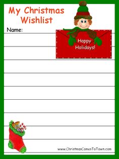 Christmas Gift Wish Lists for Kids Free Printable | Kids letters Christmas Gift Wish Lists for Kids Free Printable | Kids letters