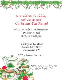 christmas tea invitation