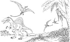 Printable Spinosaurus coloring page Free PDF download at http