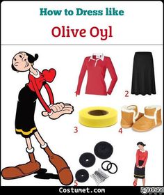 Olive Oyl Oil Popeye Cartoon Comic Licensed Womens Costume with Wig S//M