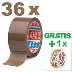 12, Braun transparent oder braun zur Auswahl 6 Rollen Tesa Klebeband Paketklebeband Packband 66m 50mm