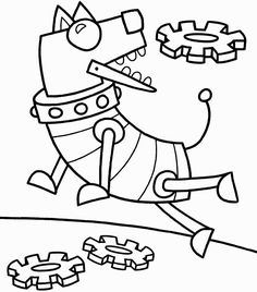 Dog Friendly Robots Coloring Pages