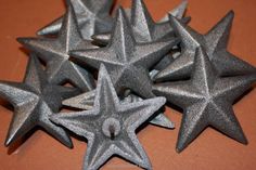 6 Cast Iron Stars Washer Texas Lone Star Ranch 3 7//8/" Large Primitive Raw Craft