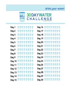 30 day water challenge fitness challenges pinterest 30th