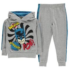 Black//Grey Sweatshirt /& Bottoms Tracksuit Set for Baby Boys Batman DC Comics