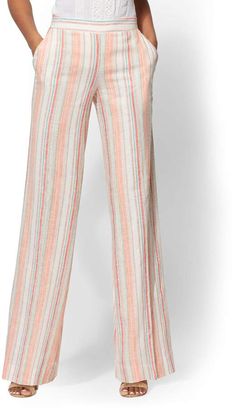 new york company 7th avenue pant white stripe palazzo