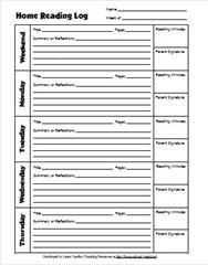 weekly reading log