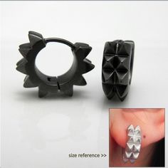 167 Best Earings And Piercings Images On Pinterest Ear Rings Men S Hoop Earrings Double Spike Charcoal Black Huggie For Hoops E154mb
