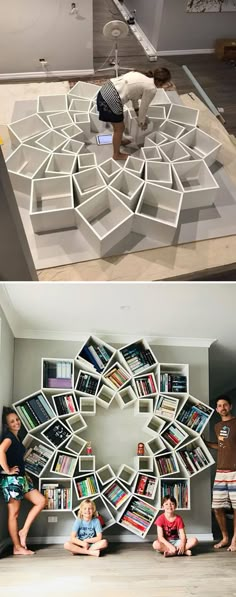 With so many projects being DIY fails, this family has found a win with this #bookshelf. #interiordesign #diyfurniture Bookshelves, Storage Ideas, Home Improvement, Ikea, Bookshelves Diy, Creative Bookshelves, Bookshelf Design, Home Diy