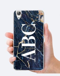 Funda de teléfono de mármol Personalizado Para Apple Samsung inicial Nombre-Ref 01