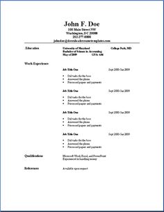 instant resume template professional for word formal sample format how to create a resume format