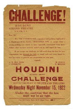 Harry Houdini Handcuffs Jail Breaker Escapologist 1906 12x8 Inch Poster Reprint