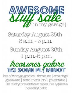 how to make a garage sale flyer
