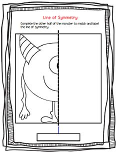 mrs ts first grade class monster symmetry education 3rd grade activity sheets