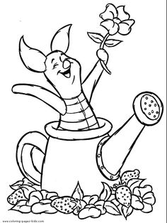 Piglet Winnie The Pooh Color Page Disney Coloring Pages Plate Sheet