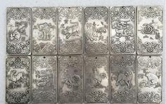 Old Chinese ru yi ji xiang tibet Silver Bullion thanka amulet 135g h1529