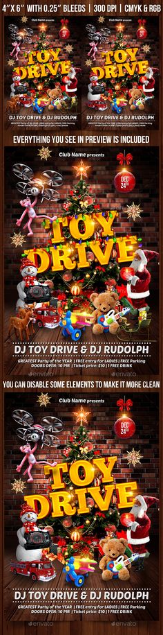 christmas toy drive flyer