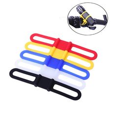 5x Black Bicycle Cycling Silicone Elastic Strap Bandage light lamp Mount Hold LD