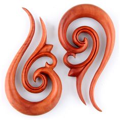 Pair Sawo Wood Cherry Blossom Rose Flower Floral Ear Hanging Hooks Gauges Plugs