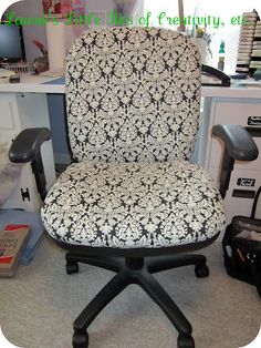 Laurie's Little Bits of Creativity, etc.: Craft Room Chair Re-Do Crafts