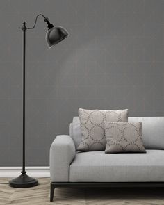 *Exclusive* Prism Geometric Wallpaper Grey Silver Metallic Bedroom 41100