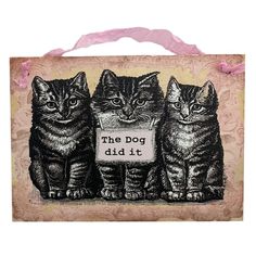 The larger of the 2 sizes available is designed to hang on the wall. Real Men love Catsa funny freestanding small wood sign