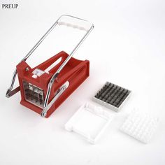 inoxydable Multipurpose Broyeur de pommes de terre frites trancheuse Coupe Frites machine /à Chopper 2/ lames free size Red