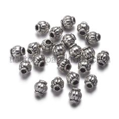 100//260Pcs Tibetan Silver Spacer Beads DIY Jewelry Making Fit Bracelet 6x4mm