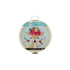 Fabric Editions Needle Creations Felt Hoop Kits 6/"-flamingo W//flowers