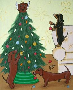 NEPHEW Quality Christmas Card Dogs in Window Design