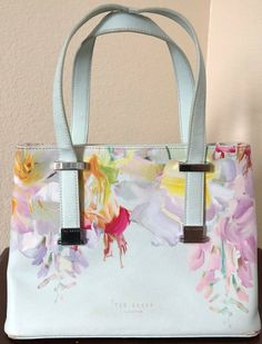 Nylon Floral Top Handle Tote Handbags Zipper Shoulder Bag Shopper Duffel Bags Coin Purse MakeUp Bag for Women Girls